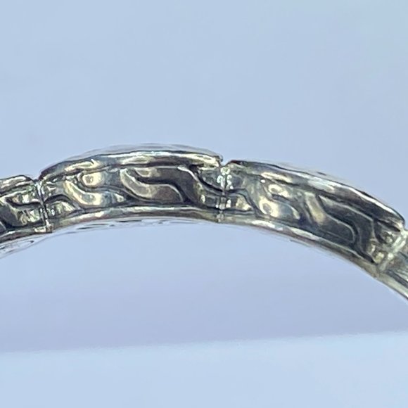 John Hardy Silver & 18K Yellow Gold Dot Hammered Flex Cuff bracelet 38.5g JR7124 - Picture 9 of 12